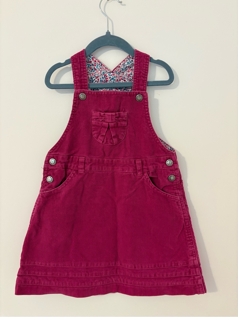 Toddler 4-5T Pink Corduroy Pinafore Dress Overalls